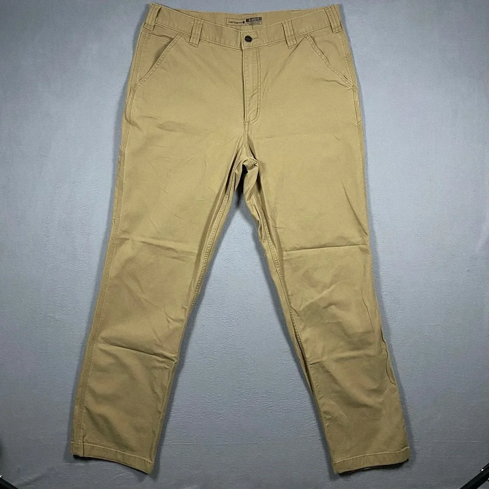 Carhartt Mens Rugged Flex‎ Relaxed Fit Canvas Work Pants Tan BN2291-M 36x34
